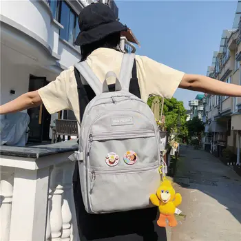 

Waterproof Nylon Women's Backpack Cute School Bags for Teenage Girls Purple Teen Back Pack Preppy Style Bagpack Kawaii Backpacks