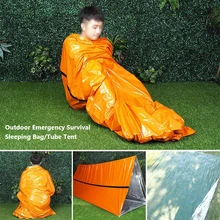 Открытый аварийный спальный мешок тепловой согреться Водонепроницаемый майлар первой помощи аварийный Бланк кемпинг выживания снаряжение