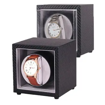

New 1PCS Rotating PU Watch Winder Wristwatch EU/US/AU/UK Plug Automatic Mechanical Display Box Storage Case Winding Class Player