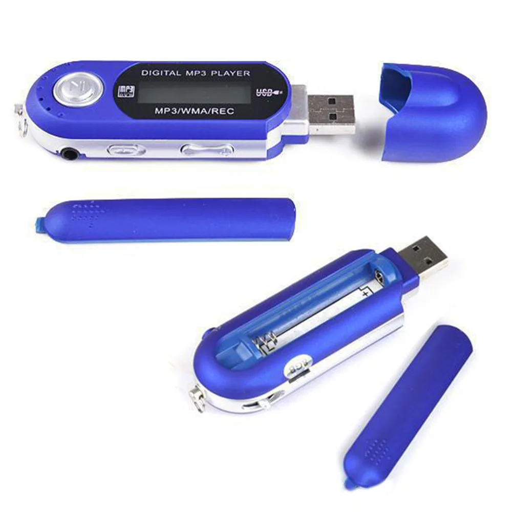 

mini USB MP3 Music Player Digital LCD Screen Support 32GB TF Card & FM Radio With Microphone Black Blue Mp3 Player