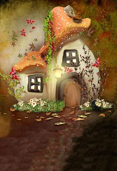 

Cartoon mushroon house Backdrop Photography Printed Newborn Baby Props Kids Children Photo Studio Backgrounds