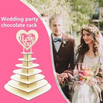 

Chocolate Tree Stand Wedding Party Centrepiece Wooden Heart-Shaped Candy Rack Tableware Donuts Racks Doughnuts Supply