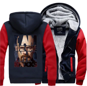 

Men Thick Winter Fleece Warm Jacket I Am The One Who Knocks Coat Breaking Bad Jackets Heisenberg Hoodie Sweatshirt Thicken Coats