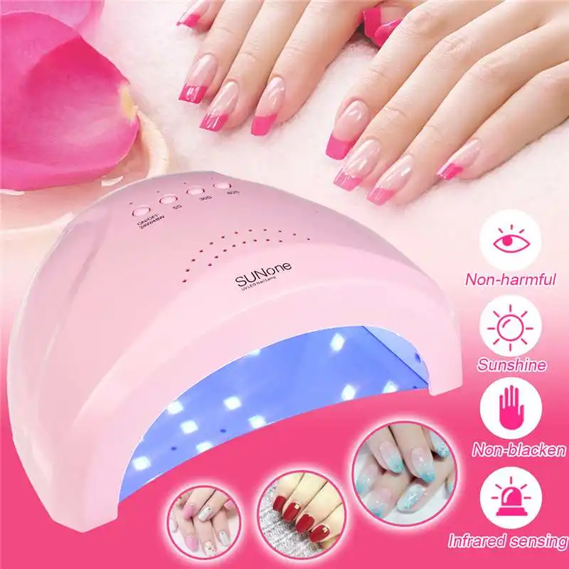 

LED Nail Dryers 24W/48W Pink Adjustable Fast Drying Nail EU/US Plug LED UV Lamp for All Gel Nail Polishes Art Tools