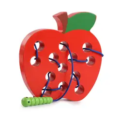 Деревянные детские развивающие игрушки жуки едят фрукты ребенок резьба Дошкольное раннее образование игра-головоломка детский подарок на