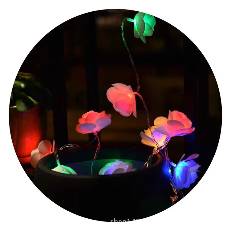 

LED Rose Colorful Lights Flashing Light String Lights Low Voltage Battery Outdoor Waterproof Christmas Party Halloween Decorativ