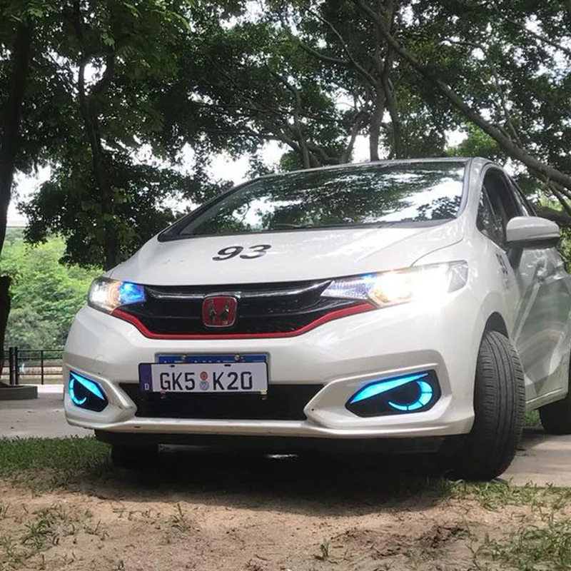 

Suitable for Honda FIT Daytime Running Lamp 18-Fit Hawkeye-Front Fog Lamp Shade Frame Modified Highlight LED Automotive Light
