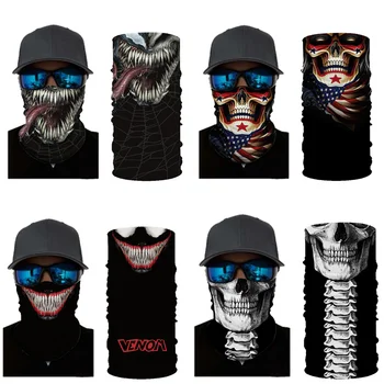 

3D Sports Face Mask Skeleton Scary Mouth Mask Attractive Protective Scarf Hood