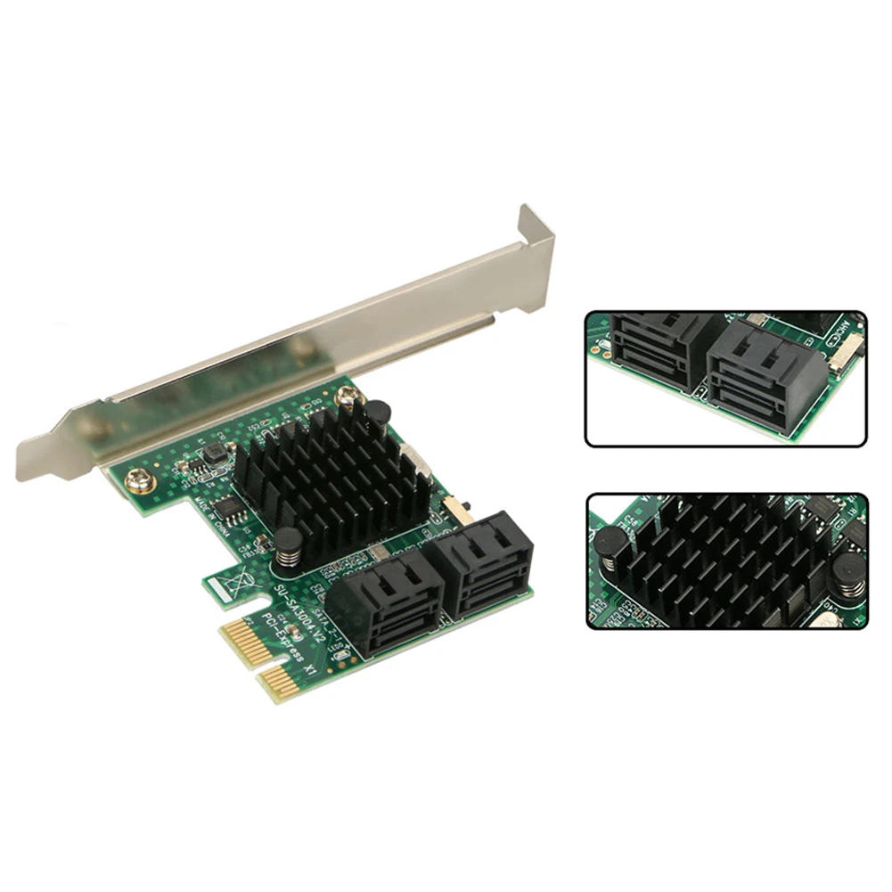 4 порта PCIE к SATA3.0 компьютер Расширенный добавить на компоненты контроллер адаптер стабильная Плата расширения внутренний профессиональный