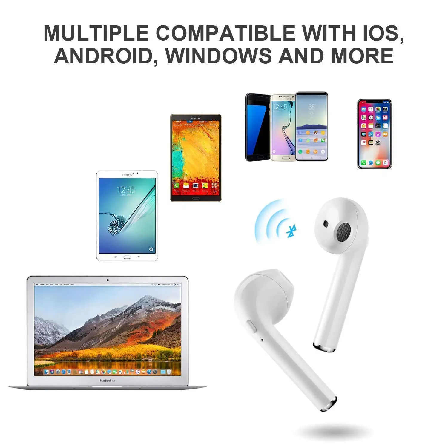 I7s TWS беспроводные наушники Bluetooth Air наушники мини в ухо стерео наушники гарнитура с зарядным устройством для iPhone Xiaomi huawei