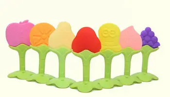 

500pcs Baby Teether Food Grade Silicone Teether Fruit Shape Baby Teething Silicone Teething Toys Infant Chew Tooth Toys