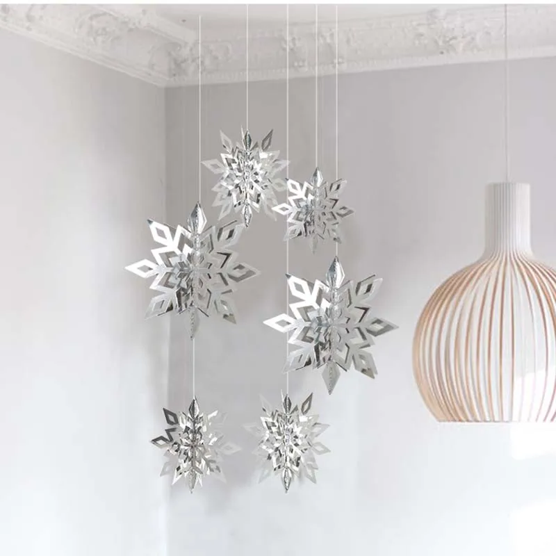 3d Hanging Home Wedding Decoration Paper Snowflake 6pcs Set For