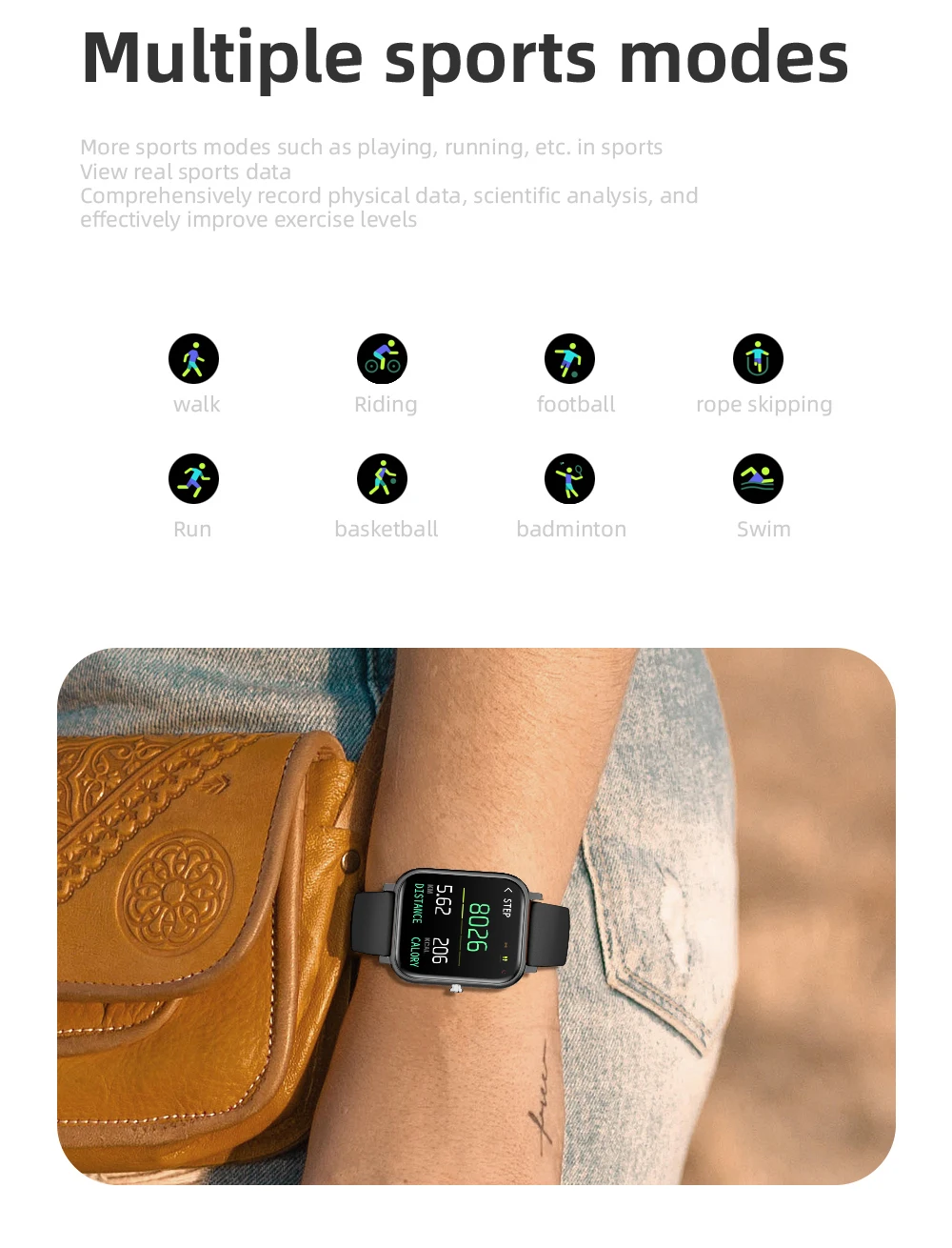 DIGOOR 1.4 Big screen Smart Watch men Heart Rate Blood Pressure measurement smartwatch Waterproof clock Fitness Tracker Ladies Watch (8)