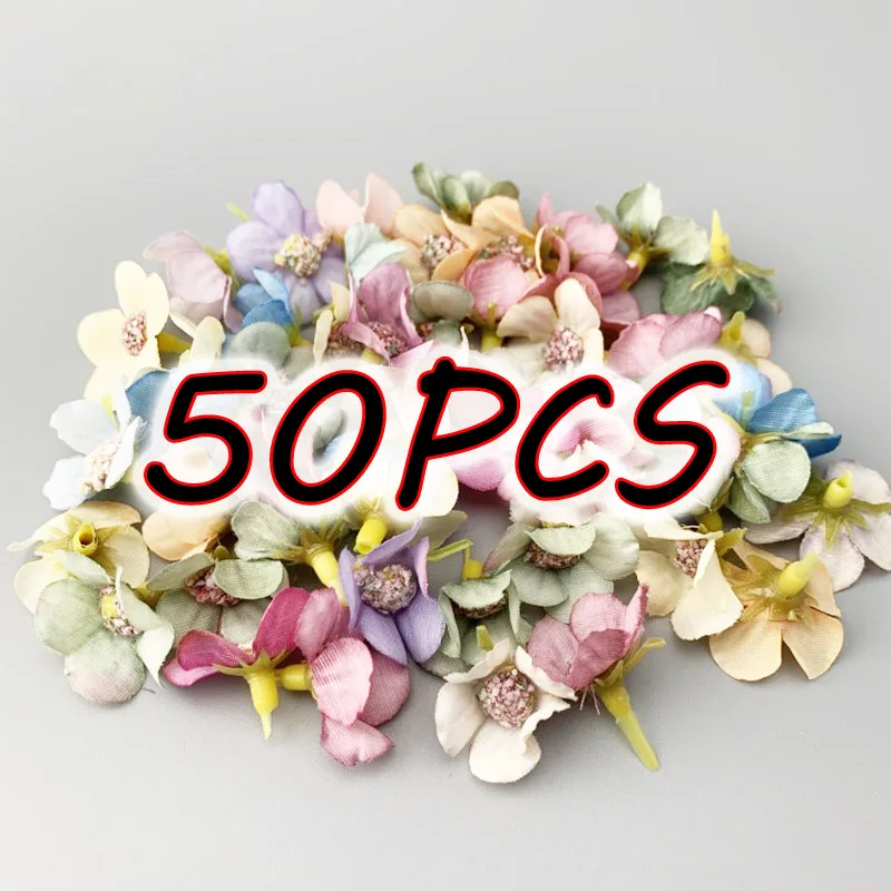 50 Pcs Artificial Daisy Flower Heads Home Decor DIY Garland Bedroom Craft Small Handwork Decor
