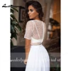 2024 vestidos de boda Two Pieces Short Sleeve O Neck Wedding Dresses Elegant Bling Beads Lace Chiffon robe de soirée Customized 6