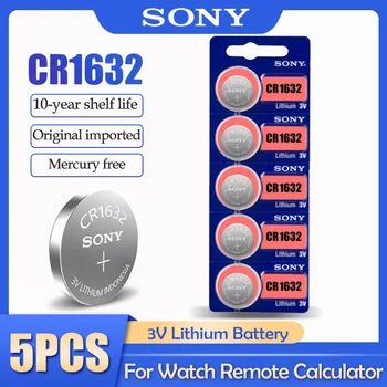 Sony-batería de litio para llave de coche, pila de botón de escala remota, 3V, CR1632 CR 1632 LM1632 BR1632 ECR1632, 5 unids/lote