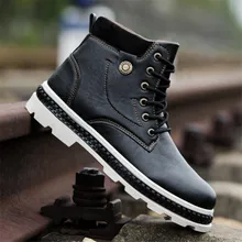 Новые военные ботинки Осень-зима рабочие ботинки на шнуровке для улицы мужские повседневные высокие ботинки Нескользящая Водонепроницаемая мужская обувь