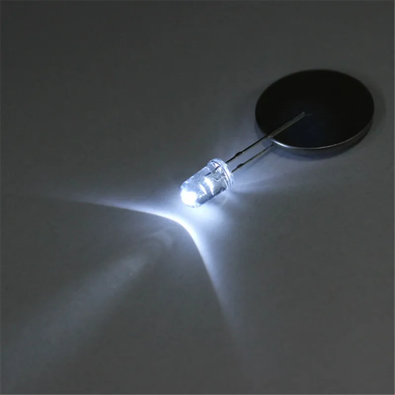 100 шт. 20Ma F5 5 мм прозрачный ультра яркий белый светодиодный Диод Светодиодный светильник DIY комплект одежды в одном комплекте вязанной лампы 1,8-2,2 V
