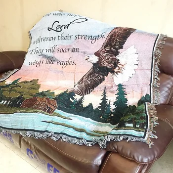 

Simanfei Sofa Blanket Retro Eagle Tapestry Sofa Cover Carpet Thick Cotton Travel Blanket Floor Mat Living Room Decoration