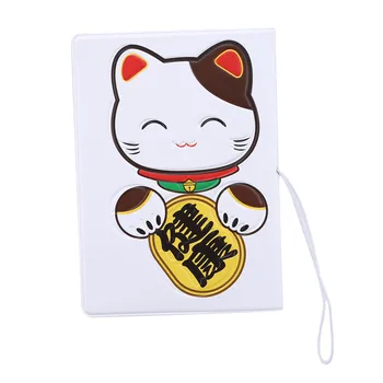 

14*10CM Cartoon Fortune Cat ID Card Bag Credit Card Holder Travel 3D Business Porte Carte Simple Passport Cover