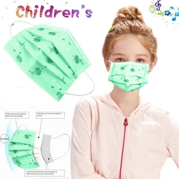 

100pcs 100pcs Children Mask Breathable Face Mask Scarf Mascarilla Disposable 3-ply Masks Face Mask With Elastic Earloop