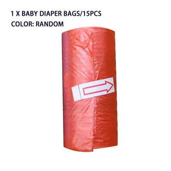 

OUTAD 15pcs/roll Baby Diaper Bags Portable Disposable Baby Pet Garbage Rubbish Bags Baby Stroller Accessory for Mommy and Baby