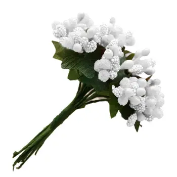 

12Pcs Mini Artificial Pip Berries Stem Bunch Foam Fruit Flower Stamens for DIY Craft Wreaths Garland Wedding Box Decoration Gift