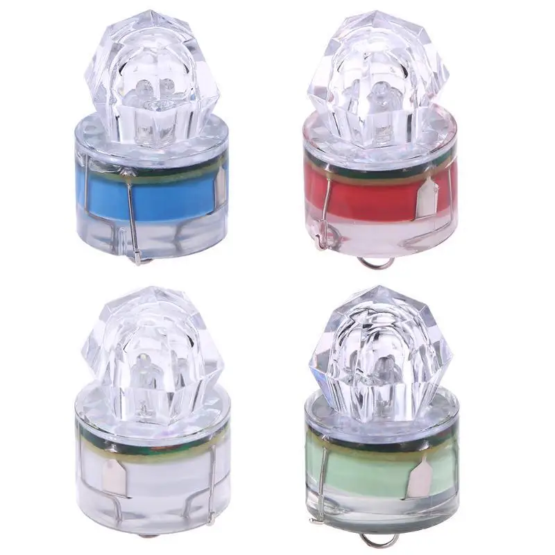 Mini Submersible LED Fishing Light Deep Drop Underwater Diamond Fish Squid Strobe Bait Lure Finder Light Underwater Tool 4 Color