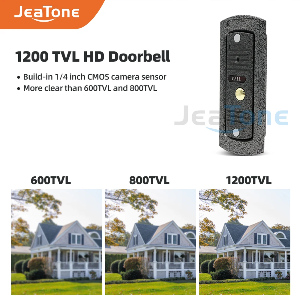 JeaTone 7 ''интерком для дома HD проводной видео дверной звонок монитор ИК ночного