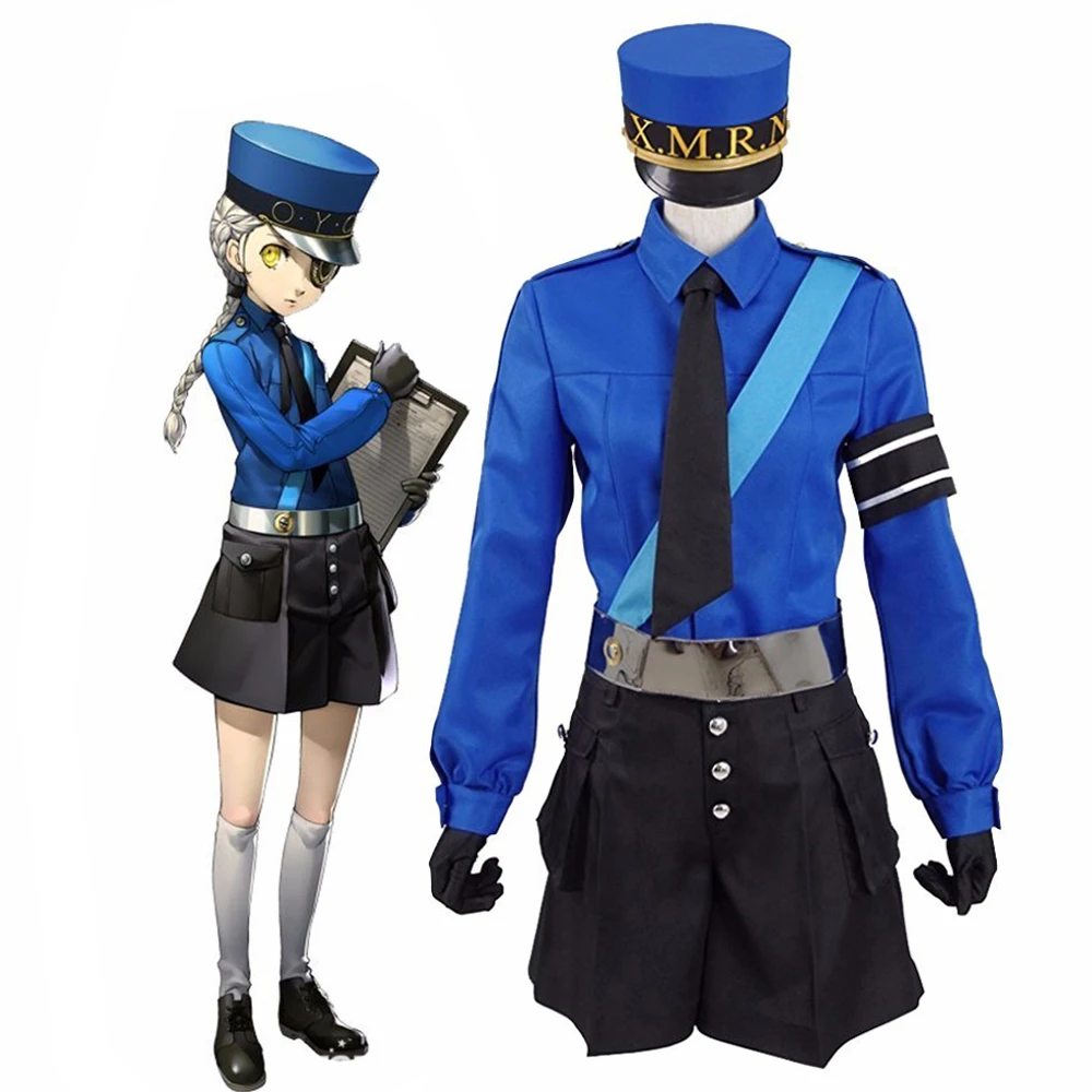 Persona 5 Caroline and Justine Twin тюрьма надзиратели косплей костюм для взрослых Хэллоуин