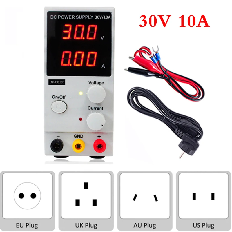 Longwei Регулируемый импульсный источник питания постоянного тока лабораторный 30 в 10 А 60 в регулятор напряжения лабораторный LW-K3010D Цифровой настольный источник 220 В