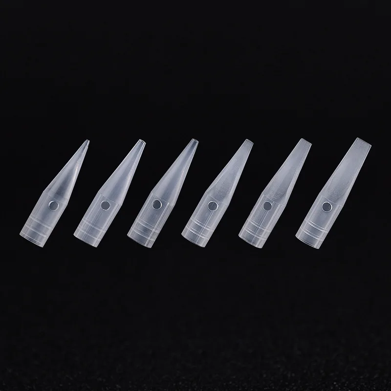 

100Pcs 1RT Needle Caps Eyebrow Tattoo Needle Tips For Permanent Makeup Plastic Tattoo Caps Matched For 1R Needles