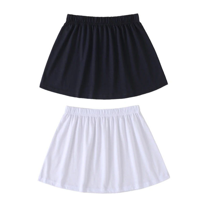 

Women Layered Decorative Skirt Solid Color Flare False Fake Hem Detachable Apron