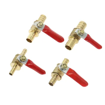 

red handle Valve 6mm-12mm Hose Barb Inline Brass Water Oil Air Gas Fuel Line Shutoff Ball Valve Pipe Fittings