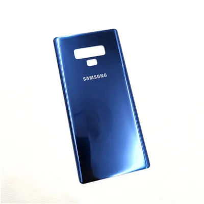 blue Чехол для samsung galaxy note9 note 9, Официальный 3D стеклянный чехол на заднюю панель, защитный Сменный Чехол, настоящая наклейка на заднюю дверь - Цвет: blue