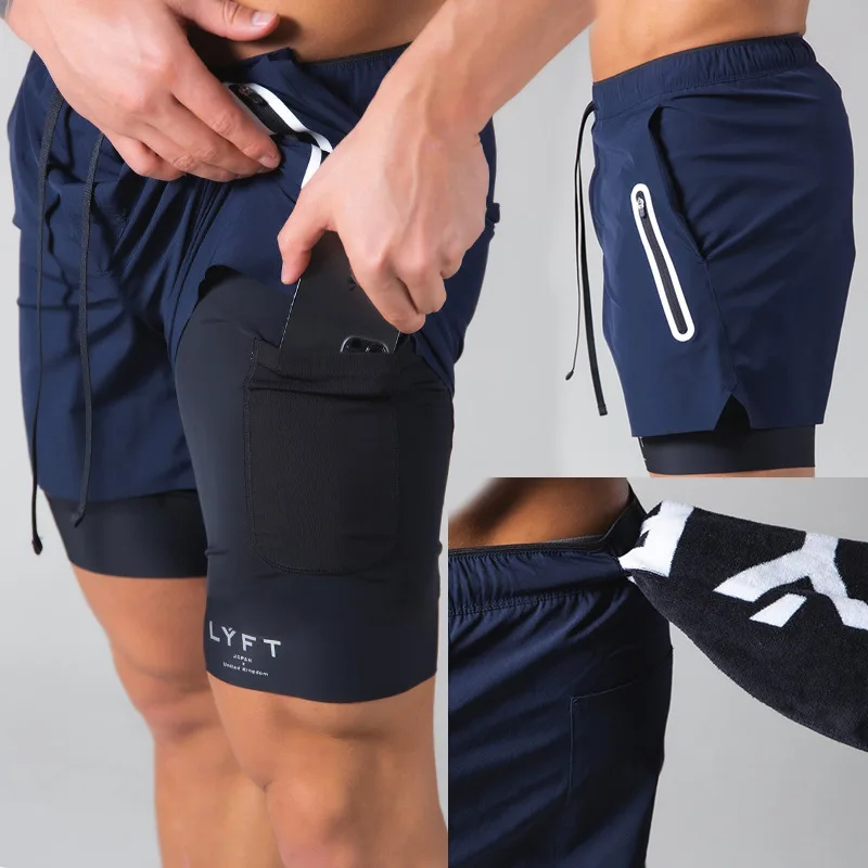 Pantalones deportivos LYFT para hombre, shorts elásticos transpirables de entrenamiento multifuncional, con bolsillo, novedad de verano, 2021