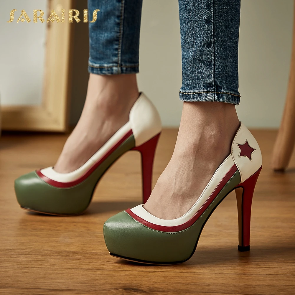 

Sarairis 2020 New Design Large Size 46 Platform Sexy Thin High Heels Party Pumps Women Shoes Mix Color INS Hot Shoes Woman