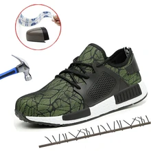 Европейский стандарт, легкая дышащая защитная обувь для мужчин и женщин, Рабочая обувь со стальным носком, мужские кроссовки с защитой от разбивания