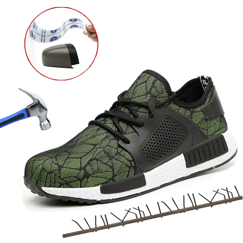 

European Standard New Indestructible Shoes Men Puncture-Proof Smash Steel Toe Shoes Lightweight Safety Boots Non-slip Work Boots