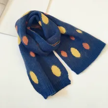 Коллекция года, осенне-зимний детский шарф в горошек, модный однотонный шарф в Корейском стиле для мальчиков и девочек 61