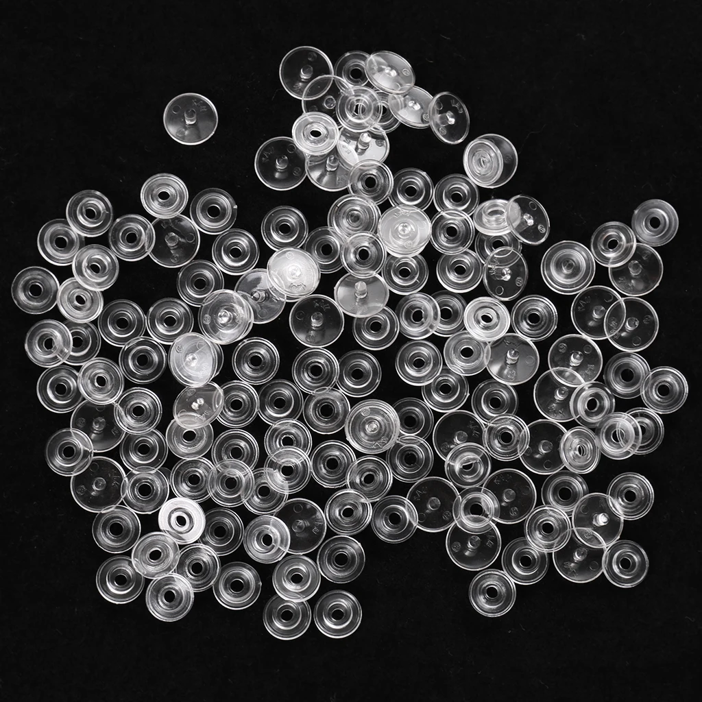 50 Set KAM T3 Clear PLASTIC RESIN SNAPS BUTTON FASTENERS PRESS STUD 10mm