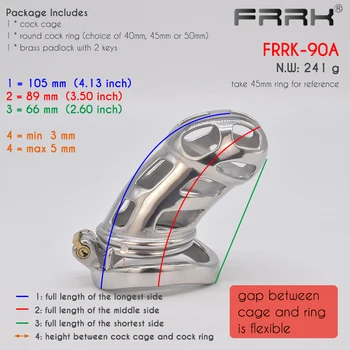 FRRK Maxi Mamba Chastity Cage Steel Cobra Strap Penis Rings Big Long Male Cock Lock BDSM Device Adults Sex Toys for Couple 5