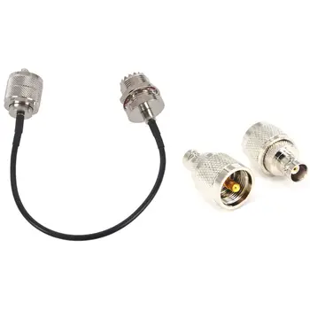 

1x UHF Male PL259 to UHF Female Bulkhead SO239 Pigtail Cable & 2x RF Coaxial Coax Adapter BNC Female to UHF Male PL-259