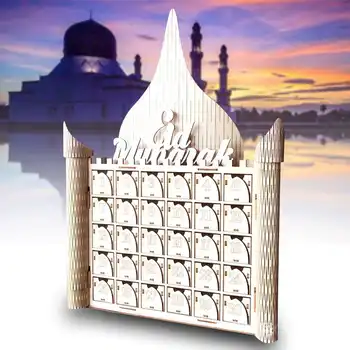 

Wooden MDF DIY Eid Mubarak Ramadan Calendar 30 Day Countdown Muslim Islamic House Drawer Decorations Ornament Gift
