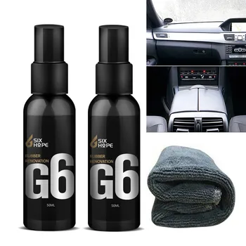 

2pcs Nano Ceramic Car Interior Protection 50ml Car Refurbished Agent Interior Maintenance Keep The Tires Elastic With Towel#BL1