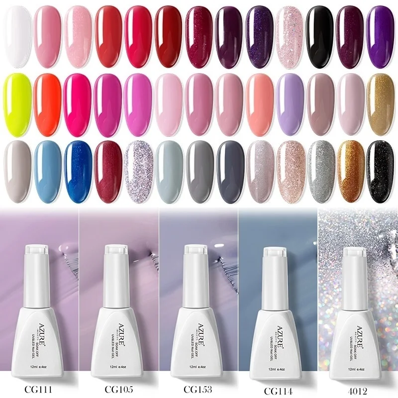 

Azure Beauty 119 Colors Soak Off Nail Gel Polish Long Lasting Salon Nail Art Led Gel Lacquer Semi Permanent Hybrid Glitter Gel