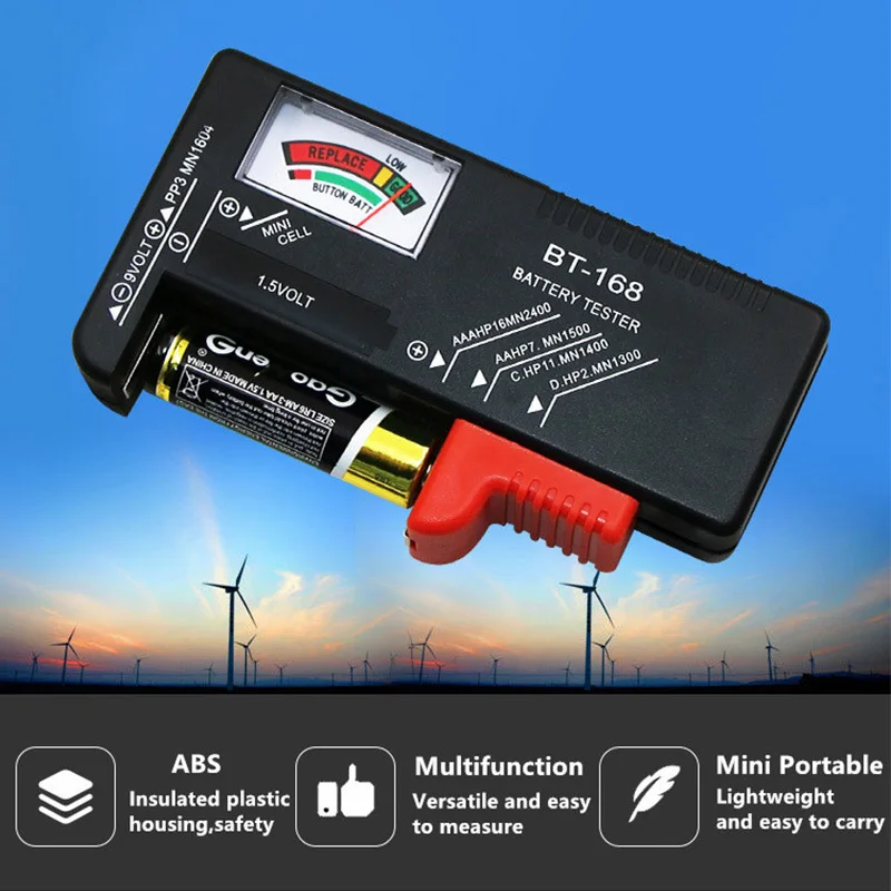 

Battery Tester Volt Tester For AA AAA 9V Button Multiple Size Battery Tester Checker Portable Universal Digital Battery Tester