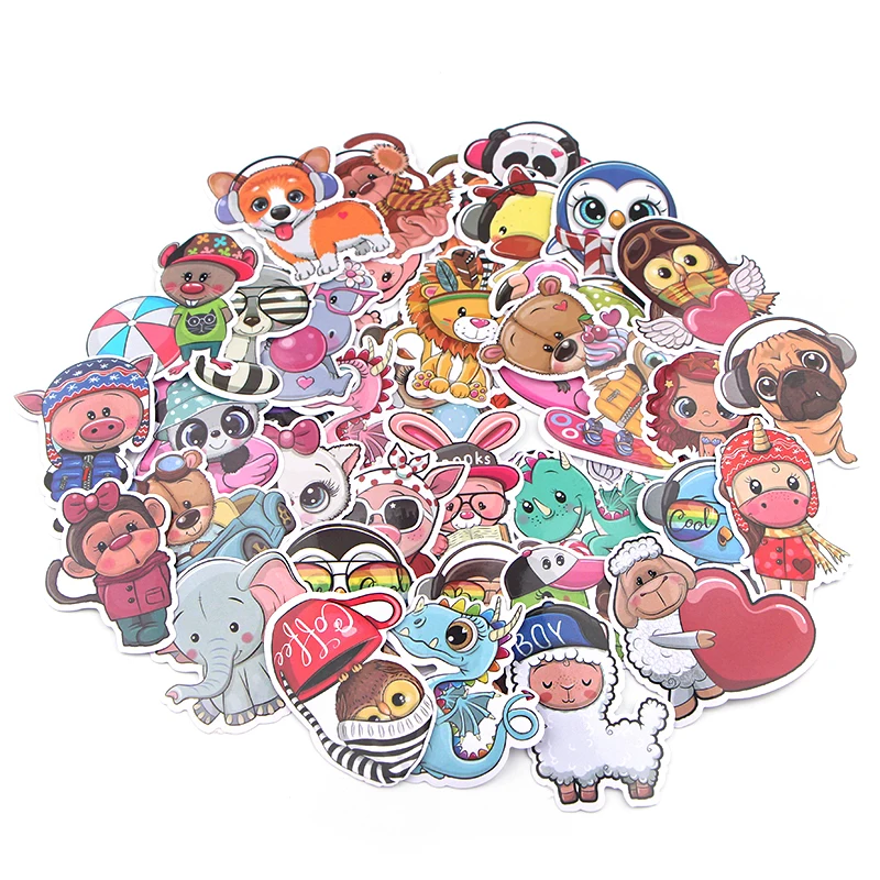 

LX298 41PCS Animal World Motorcycle Car Removable Luggage Trolley Case Diy Stickers Notebook Stickers Graffiti Stickers