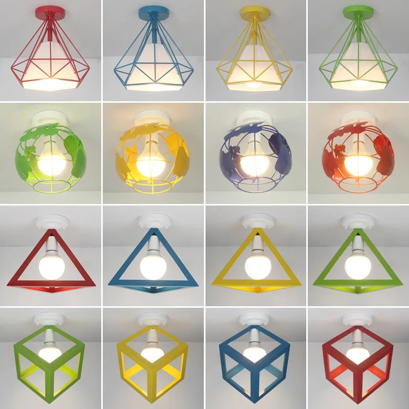 

Northern European-Style Modern Color Square Ceiling Simple Restaurant Clothing Store Bar Hallway Creative Diamond Ceiling Lamp