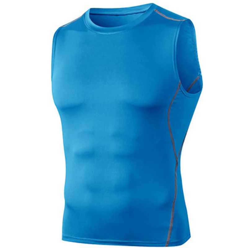 Men Quick Dry Running T-Shirts Compression Sleeveless Quick-drying Jersey training shirt Gym Mens Tank Top Sports & Entertainment